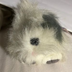 Puffins little stuffed dog cream and gray with tag